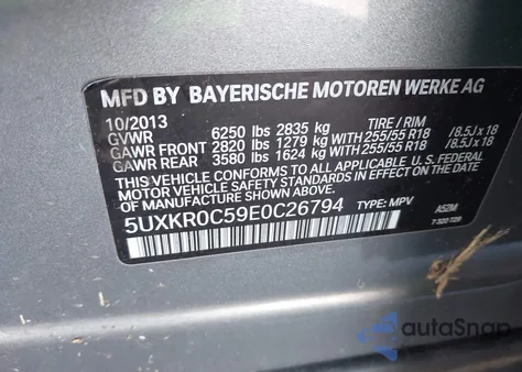 2014 BMW X5 xDrive35I from USA, damaged, VIN 5UXKR0C59E0C26794